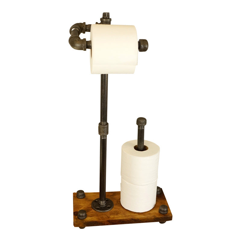 Industrial Pipe Standing Toilet Paper Holder 