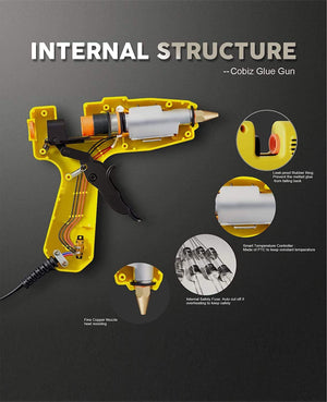 "Hot Glue Gun" High Temp-Cobiz Full Size (Not Mini) 60/100W Dual Power Heavy Duty