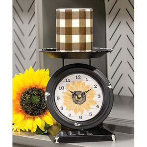 Vintage Sunflower Old Town Scale Clock