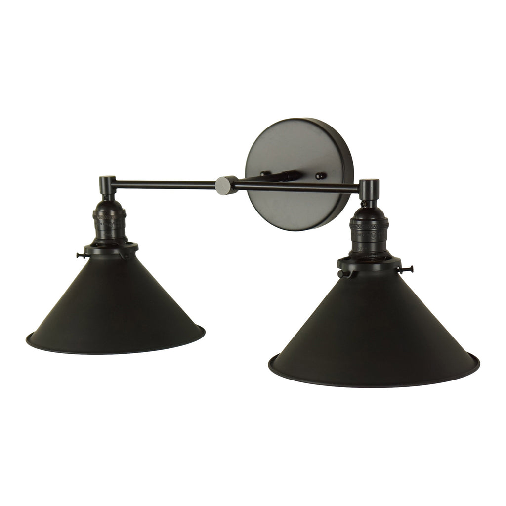 Jasper 18" Matte Black 2-Light Bath Fixture